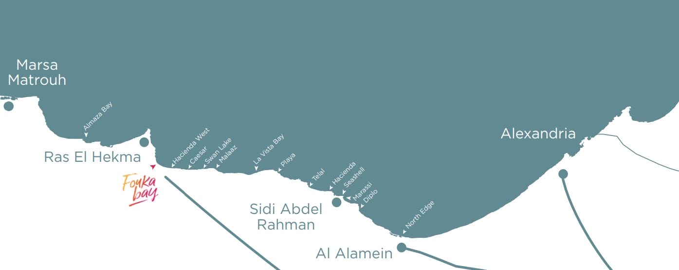 location of Fouka Bay North Coast by Tatweer Misr